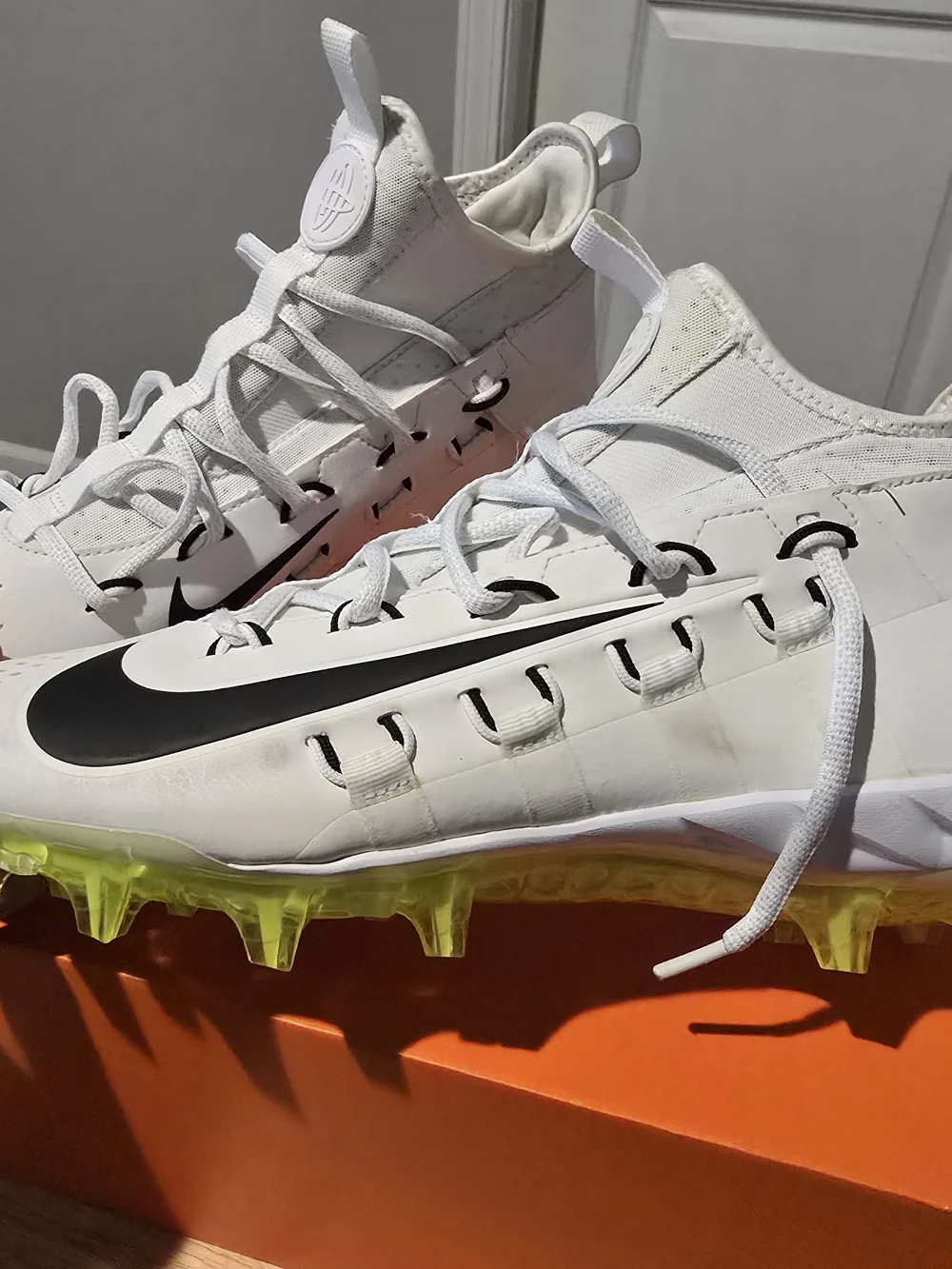 Nike Alpha Huarache 6 Elite LAX 880409 107 Lacrosse Cleats White Shoes Men 11